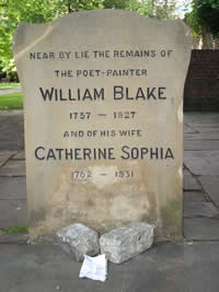 Blake's grave in Bunhill Fields Burial Ground